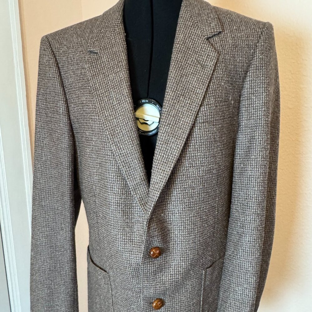 Fall Academia Marcial Mancillas Wool Blend Blazer 40R leather buttons